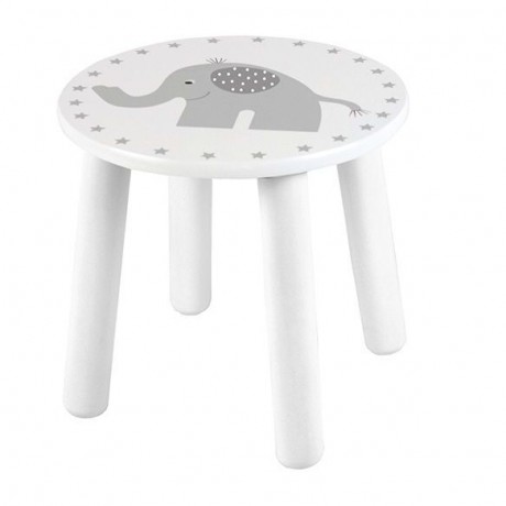 Jabadabado: Ξύλινo σκαμνάκι με Ελεφαντάκι γκρί